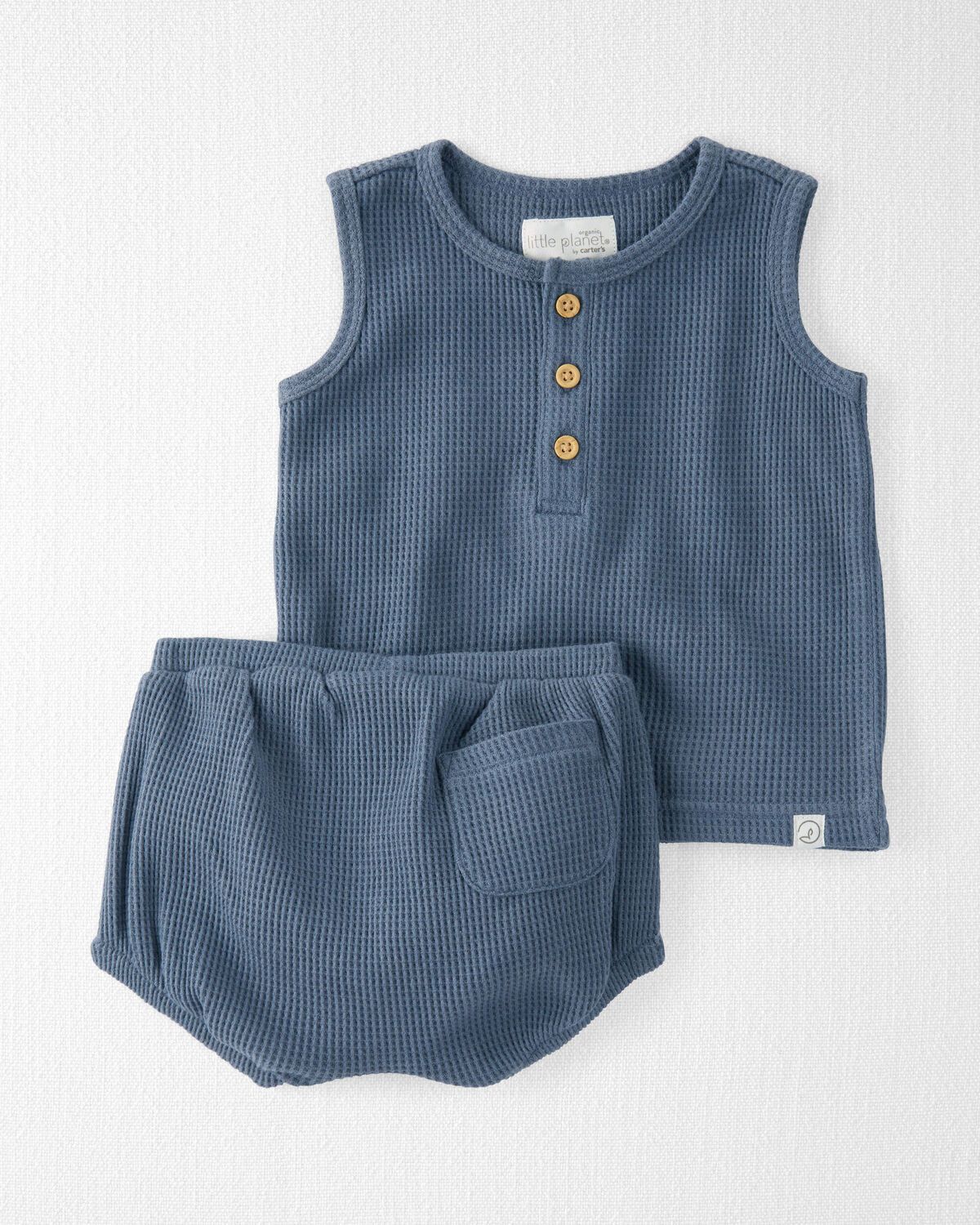 Baby 2-Piece Waffle Knit Bubble Shorts Set Made with Organic Cotton | Carter's