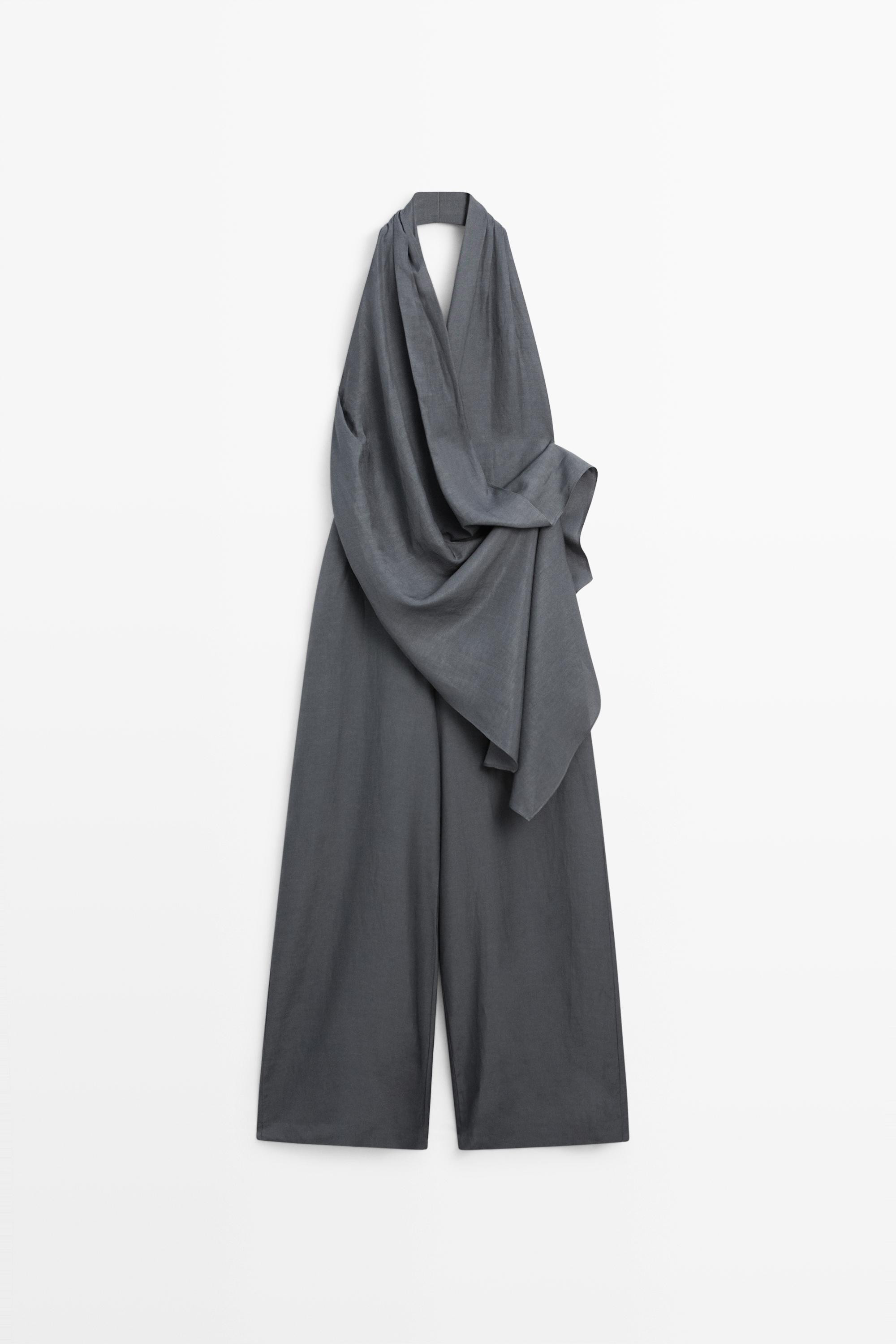 Asymmetric draped jumpsuit | Massimo Dutti UK