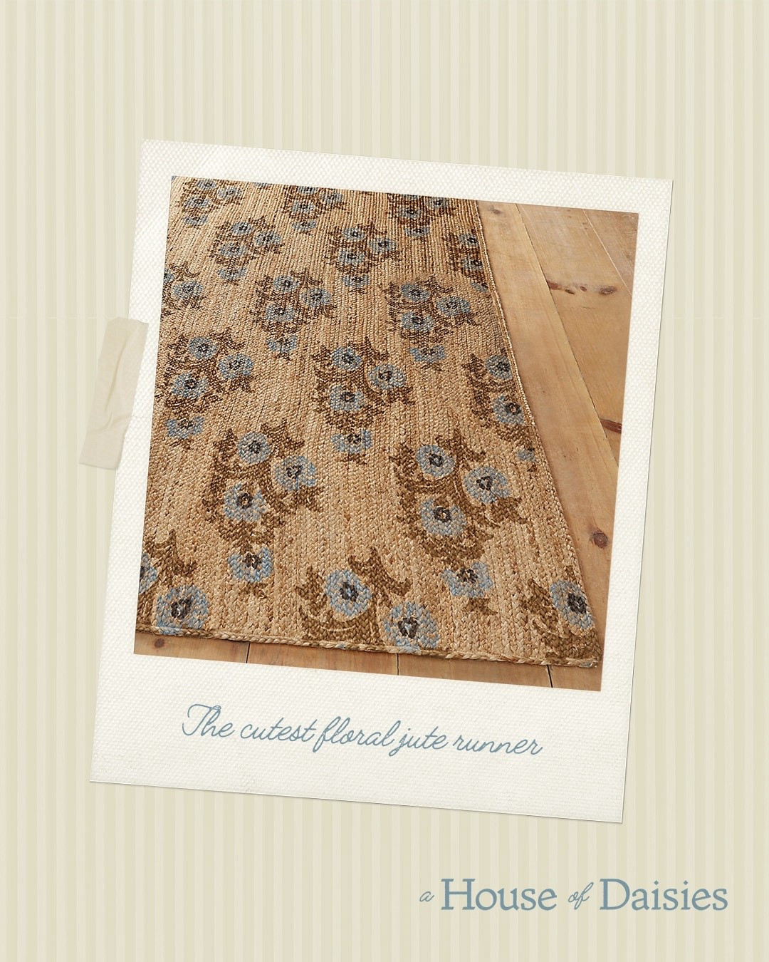 Jute runner, floral rug 

#LTKFindsUnder100 #LTKHome #LTKStyleTip