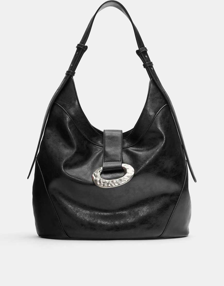 Pull&Bear Ring tote bag in black | ASOS (Global)