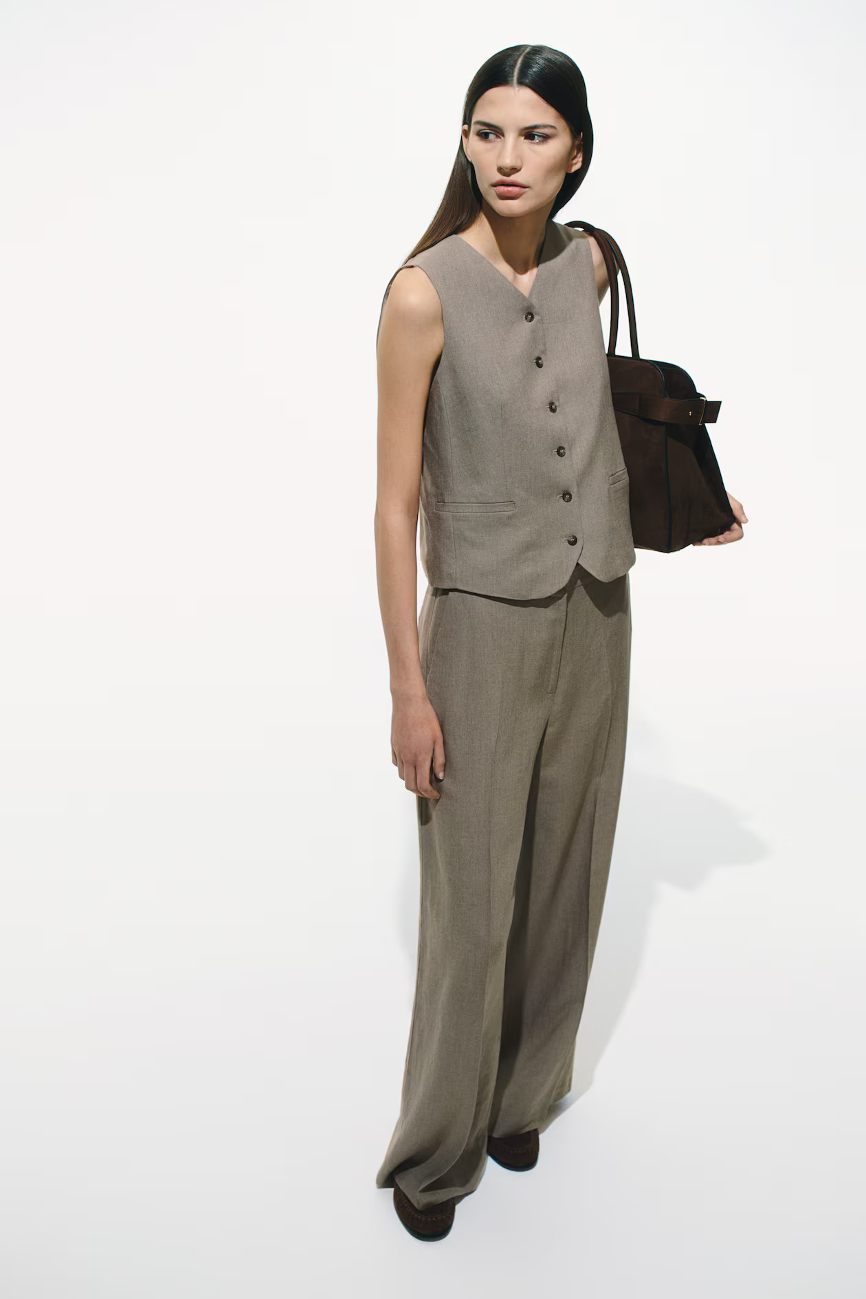 Wide-Leg Linen-Blend Pants | H&M (US + CA)