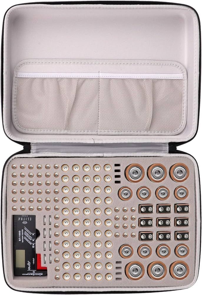 ELITRA HOME Battery Storage Organizer Carrying Case Bag, Holds 148 Batteries AA AAA C D 9V Button... | Amazon (US)