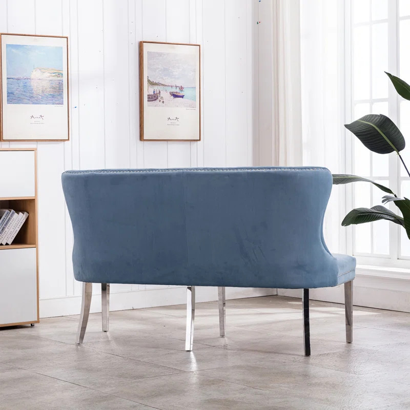 Gunulf 65.25'' Velvet Armless Curved Loveseat | Wayfair North America