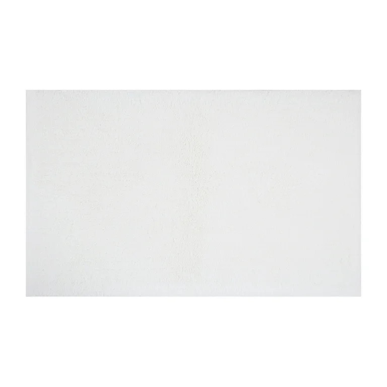 Hotel Style White Micro-Polyester 24" X 40" Bath Rug | Walmart (US)