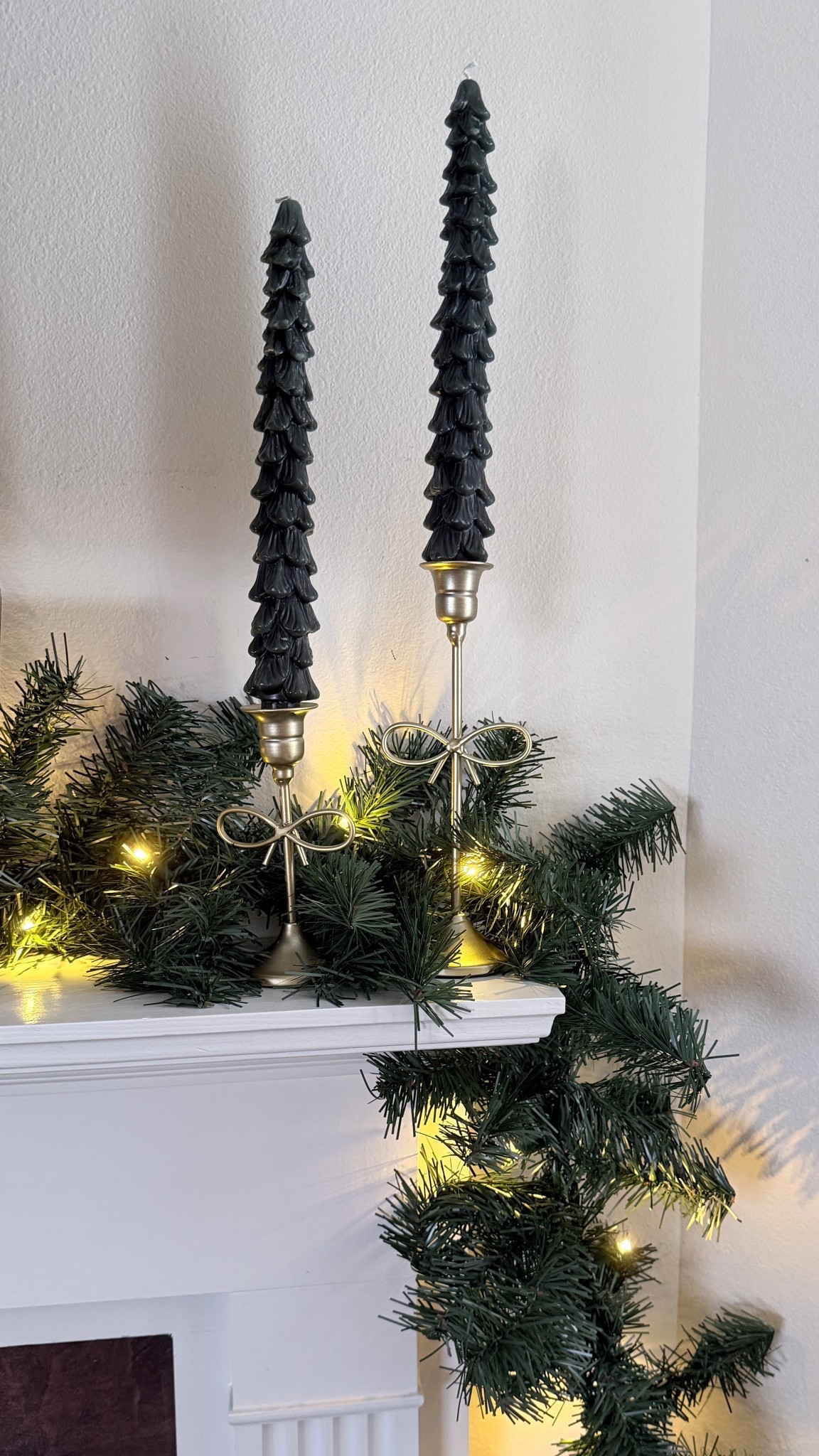 ✨These Christmas tree taper candles were meant for my mantle.✨

The perfect little touch of cozy, moody holiday magic, especially with the twinkle lights and garland. 🌲🕯️💛

#LTKHoliday #LTKHome #LTKSeasonal