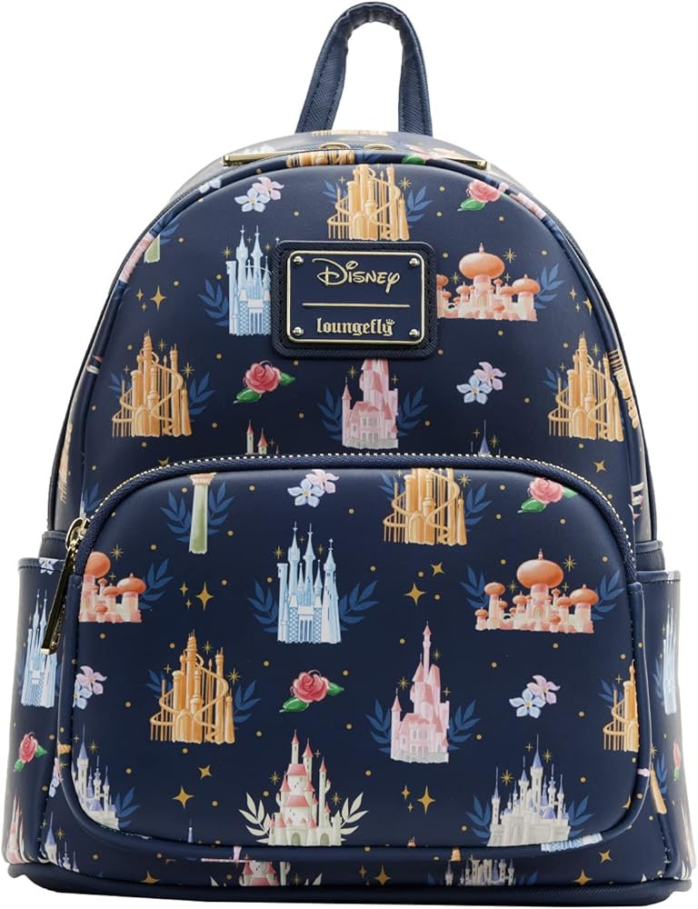 Loungefly Disney Princesses Castles All Over Print Womens Double Strap Shoulder Bag Purse | Amazon (US)