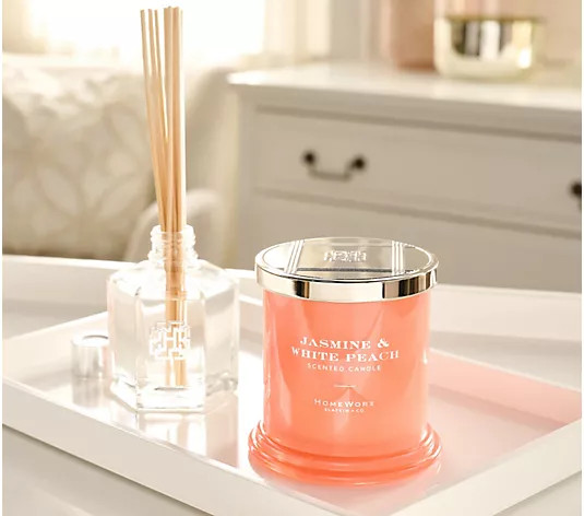 HomeWorx by Slatkin + Co. 8oz Candle & Reed Diffuser Gift Set - QVC.com | QVC