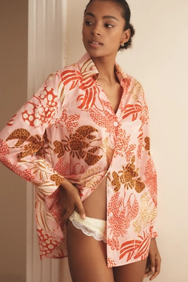 Farm Rio x Anthropologie Long-Sleeve Printed Buttondown Shirt | Anthropologie (US)