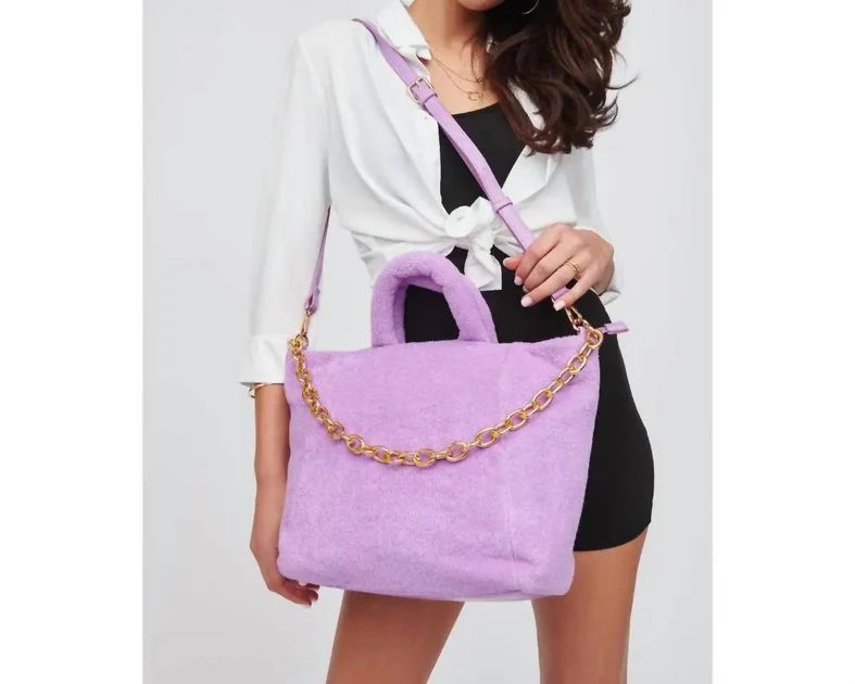 Manisha Terry Cloth Tote In Lavender | Shop Premium Outlets