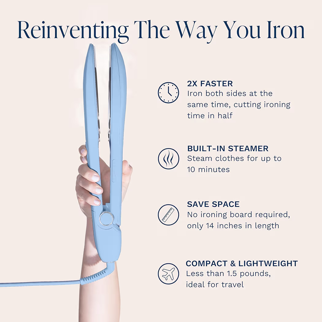 Nori Press Travel Steam Iron - Handheld Iron With Optional Steam Feature - No Ironing Board Requi... | Amazon (US)