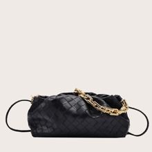 Braided Ruched Bag With Chain Handle | SHEIN