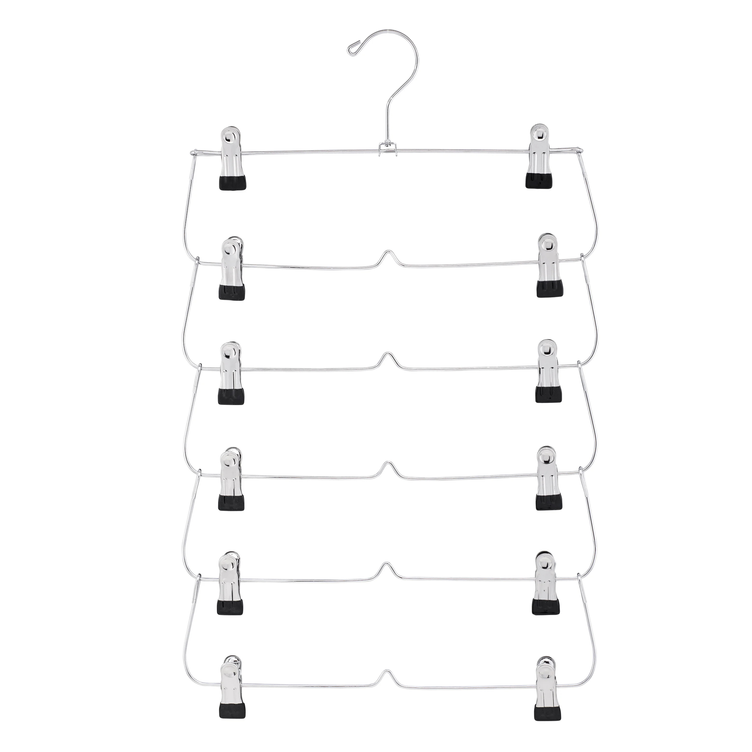 Mainstays Metal 6-Tier Skirt & Pant Clothing Hanger | Walmart (US)