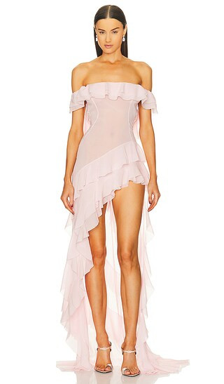 The Thea Gown in Blush | Revolve Clothing (Global)