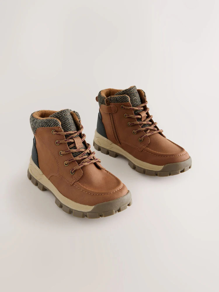 Tan Brown Standard Fit (F) Lace-up Walking Boots | Next US