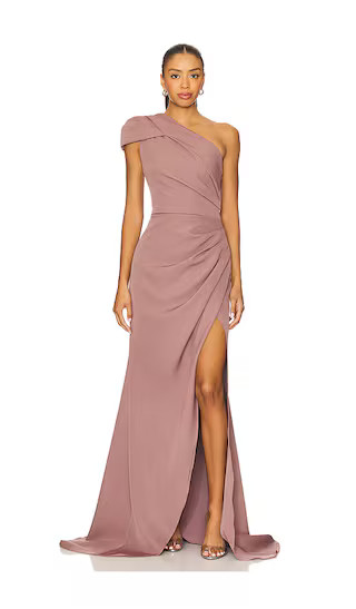 Klara Gown in Dark Taupe | Revolve Clothing (Global)