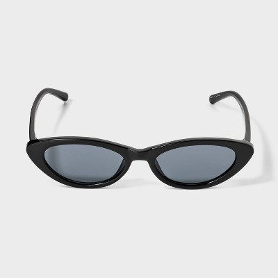 Women's Slim Plastic Cateye Sunglasses - Wild Fable™ Black | Target