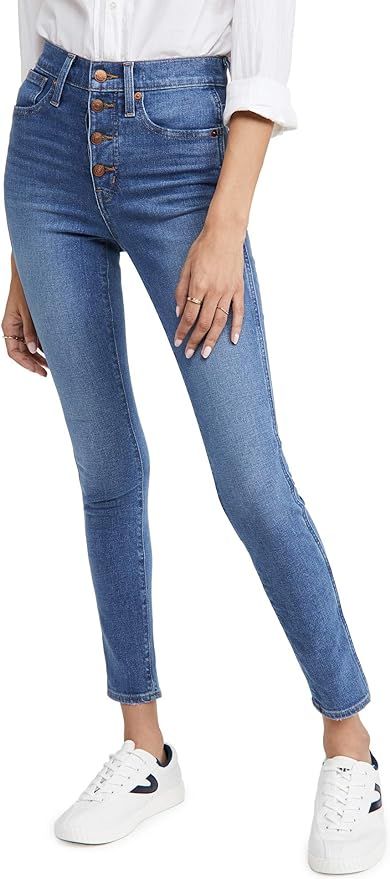 Madewell Women's 10'' High Rise Skinny Button Front Jeans | Amazon (US)