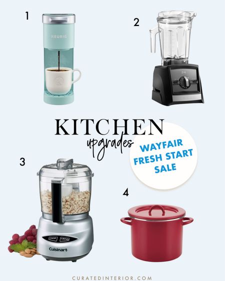 #ad Looking for easy kitchen upgrades to help you stick to your healthy eating new year’s resolution? Shop the Wayfair Fresh Start Sale now through January 17. Get up to 70% off a wide selection of kitchen and home products that fit your budget. You can count on Wayfair for fast shipping to give your home a fresh new year feeling!
1. Single Serve K-Cup Pod Coffee Maker
2. Vitamix Blender for 6-7 Servings
3. Mini-Prep Plus 24 Ounce Processor
4. Enamel on Steel Stockpot, 12-qt.

#LTKunder50 #LTKhome #LTKsalealert