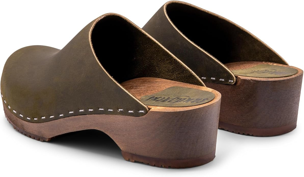 Sandgrens Handmade Swedish Wood Clogs for Women, Low Heel Mule | Austin | Amazon (US)