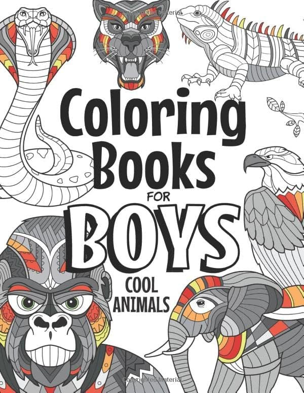 Coloring Books For Boys Cool Animals: For Boys Aged 6-12 (The Future Teacher's Coloring Books For... | Amazon (US)
