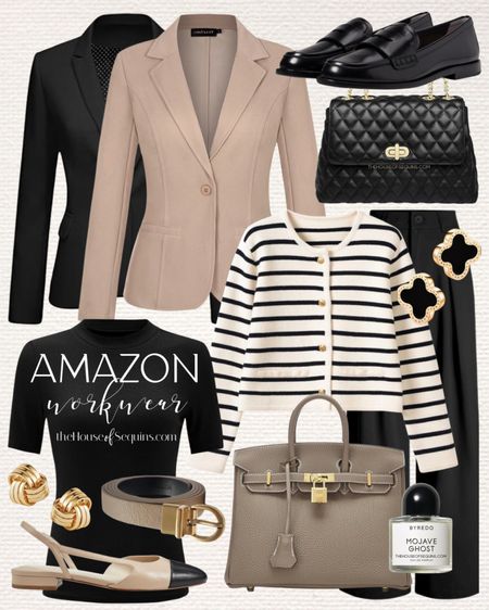 Shop these Amazon workwear and office outfit finds! Blazer, striped cardigan, trousers, Hermès Birkin bag, ribbed crew neck Chanel bag Inspired look for less, Chanel slingback Inspired Marc Jacobs Dela ballet flats, Randall Loeffler loafers and more! 

Follow my shop @thehouseofsequins on the @shop.LTK app to shop this post and get my exclusive app-only content!

#liketkit 
@shop.ltk
https://liketk.it/4vn4r

#LTKstyletip #LTKworkwear #LTKSeasonal