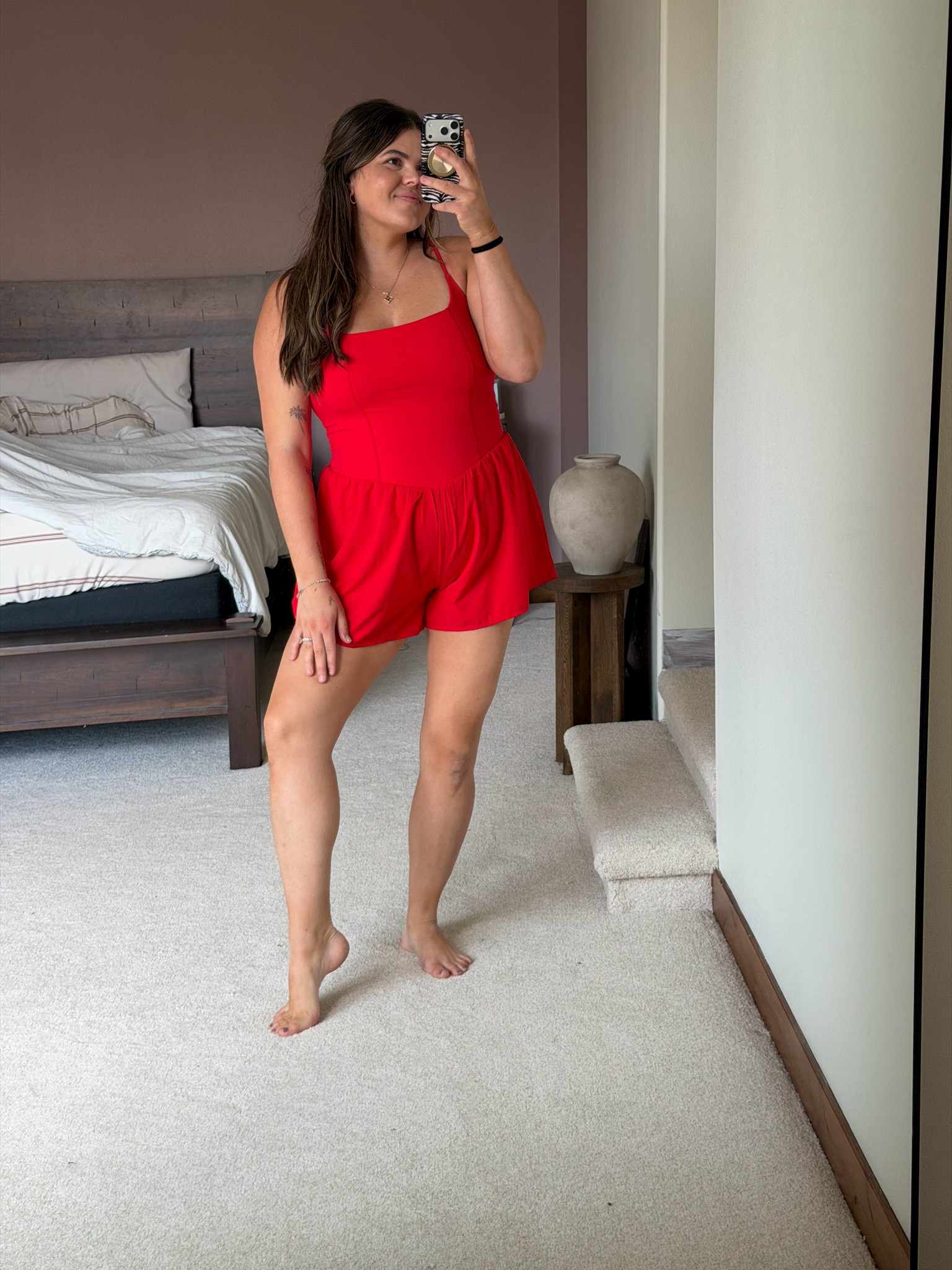 Athletic romper from Amazon! My fav mom on the go summer outfit. I also wear this for pickleball and golf :)

Size xl