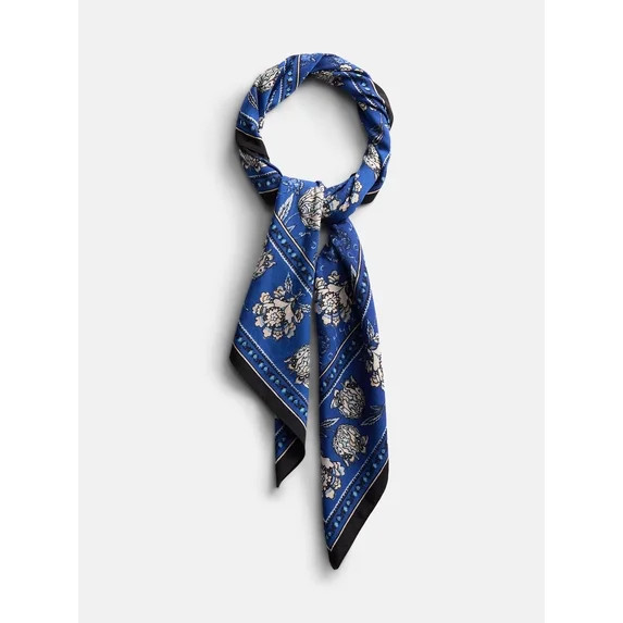 Scenario Women's Printed Square Scarf, Deep Indigo | Walmart (US)