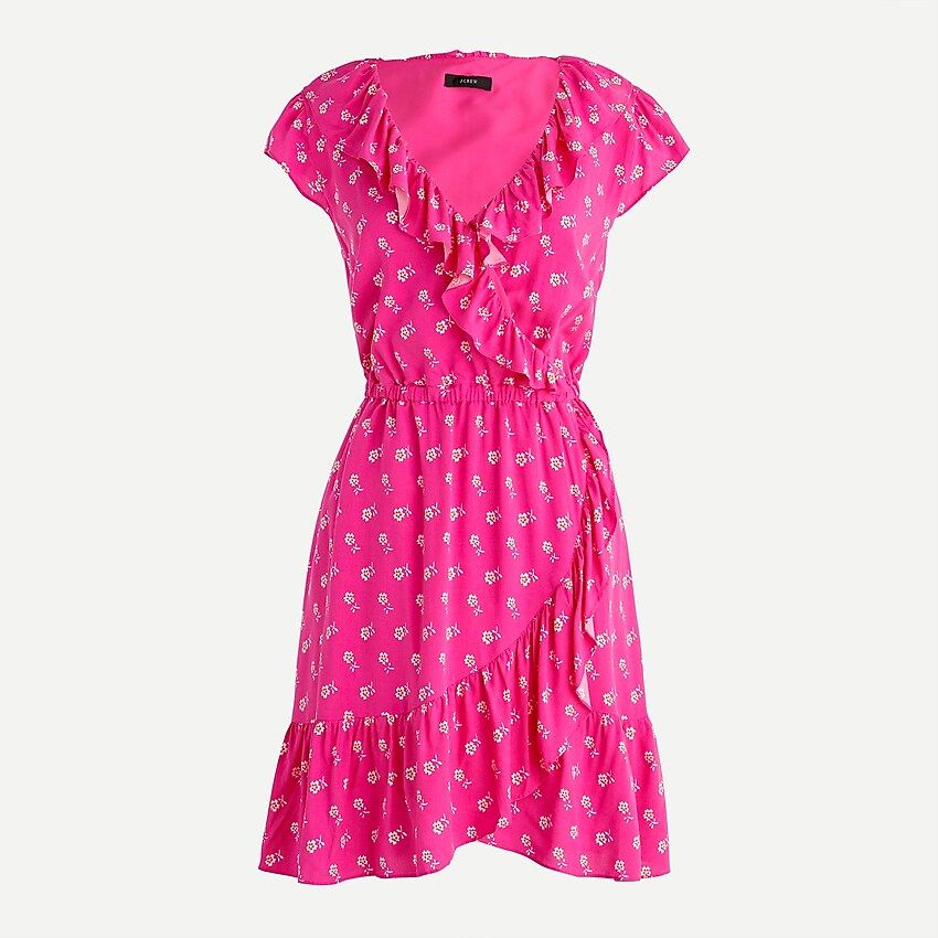 V-neck ruffle dress in floral print | J.Crew US