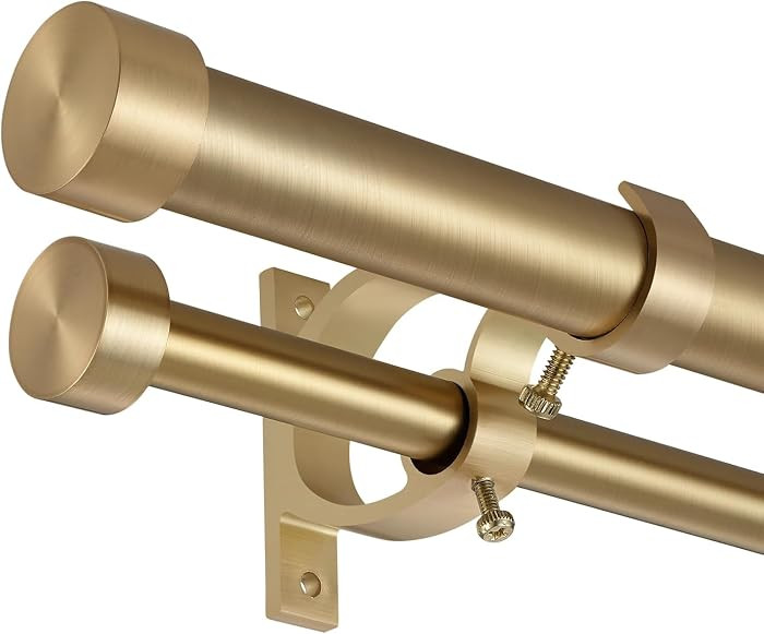 Double Blackout Curtain Rods 140 to 164 Inches (11.5-13.5 Feet),1-Inches Front and 5/9 Inches Bac... | Amazon (US)