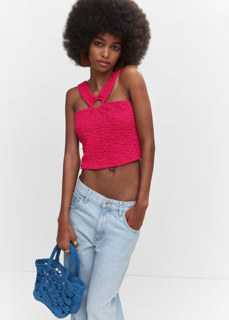 Textured top with ring detail | MANGO (US)