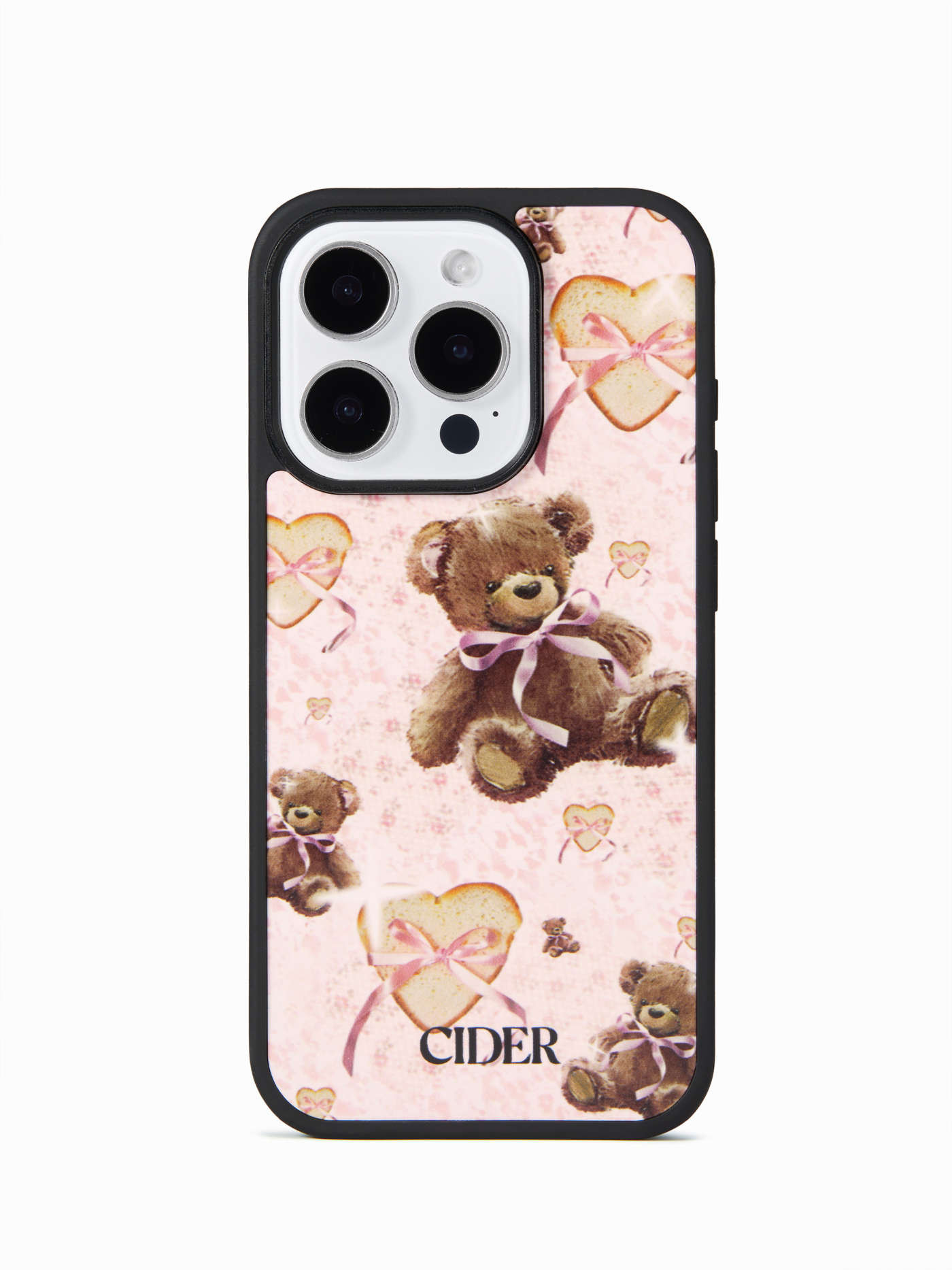 BEAR & BOWKNOT & HEART BREAD PHONE CASE For School Daily Casual Date | Cider