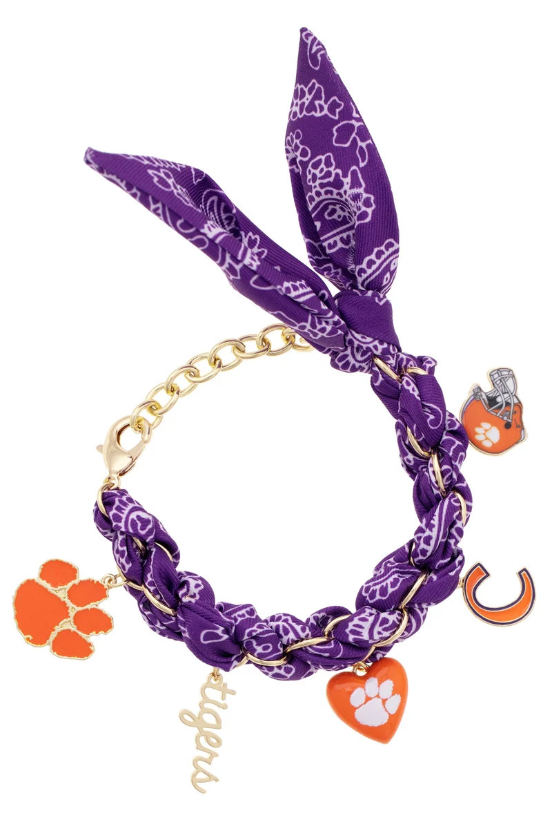 Clemson Tigers Bandana Charm Bracelet | CANVAS