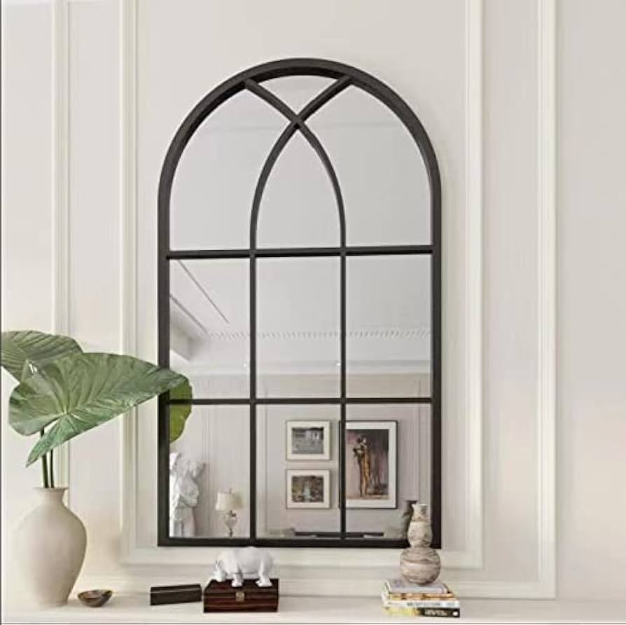 ironsmithn Wall Mirror Mounted Decorative Long Hanging Arched Window Frame Decor Wall-Mounted for... | Amazon (US)