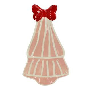 9.75" Pink & Red Christmas Tree with Bow Ceramic Plate by Ashland® | Michaels® | Michaels Stores
