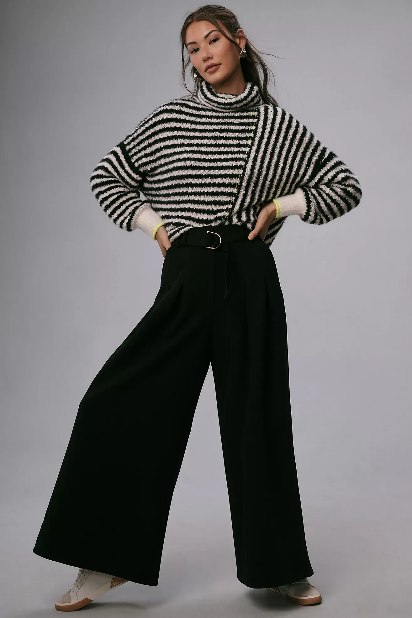 Pilcro Illusion Stripe Turtleneck Sweater | Anthropologie (US)