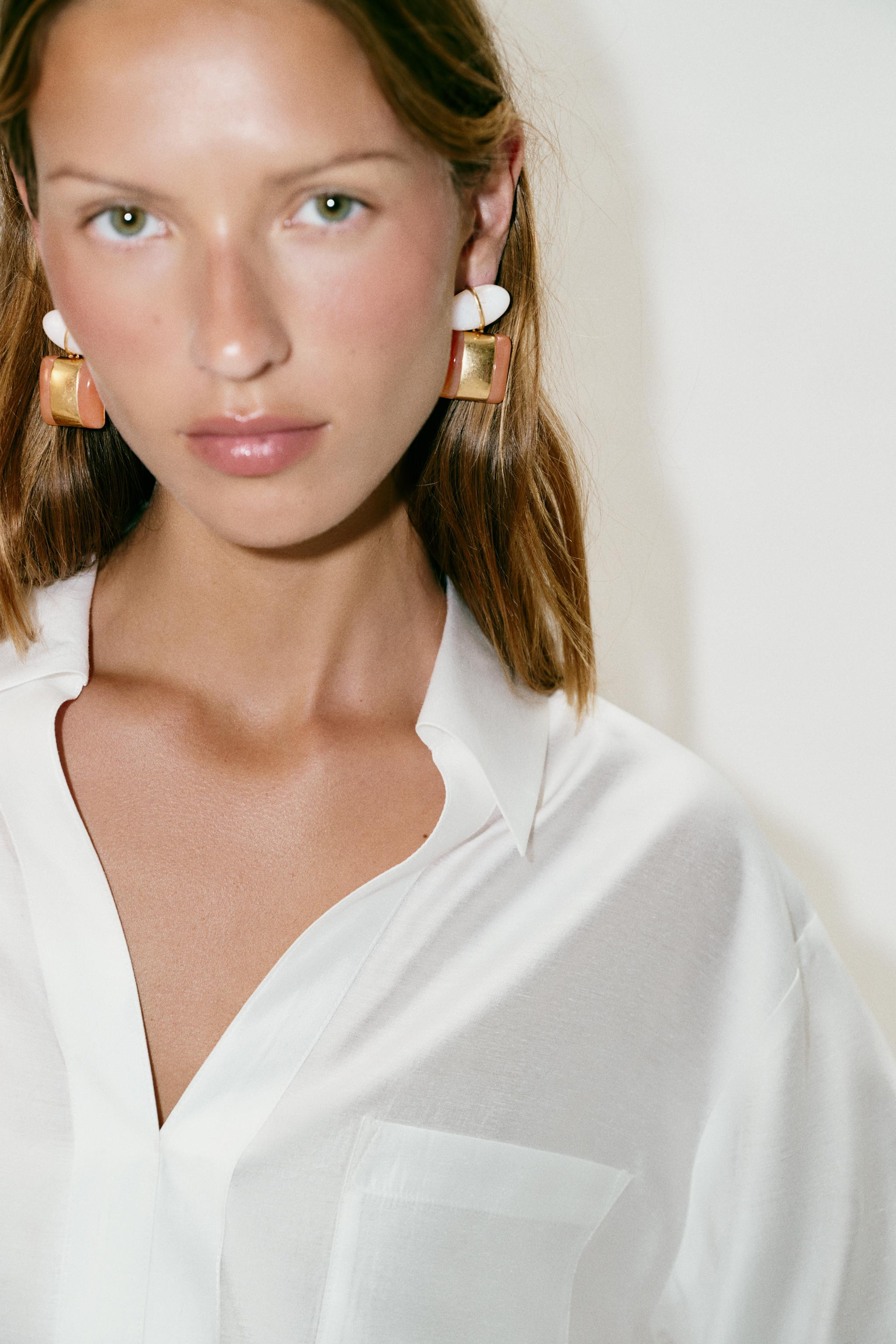 GEOMETRIC RESIN EARRINGS | Zara US