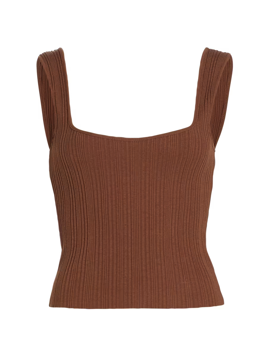 Vince Ribbed Sweetheart Tank Top | Saks Fifth Avenue