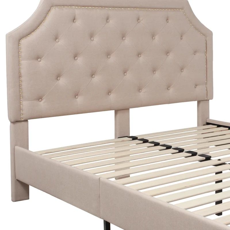 Aluino Arched Button Tufted Upholstered Platform Bed Frame - No Box Spring Required | Wayfair North America