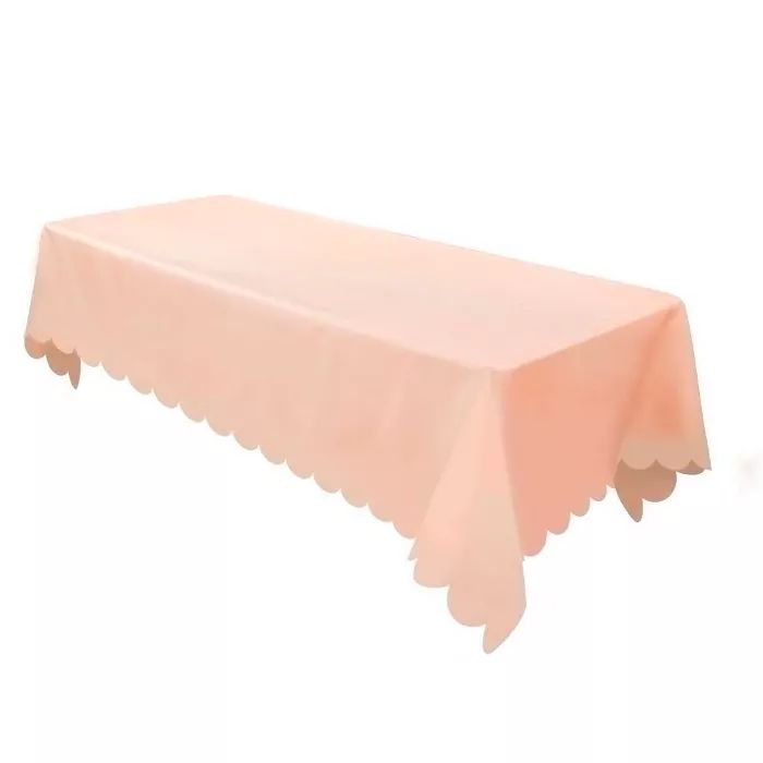 Pink Non Woven Rectangular Table Cover With Scalloped Edges - Spritz™ | Target