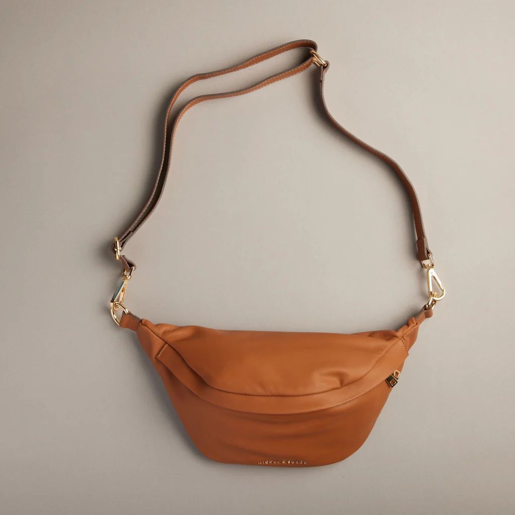 Verona Belt Bag in Tan | Nickel and Suede