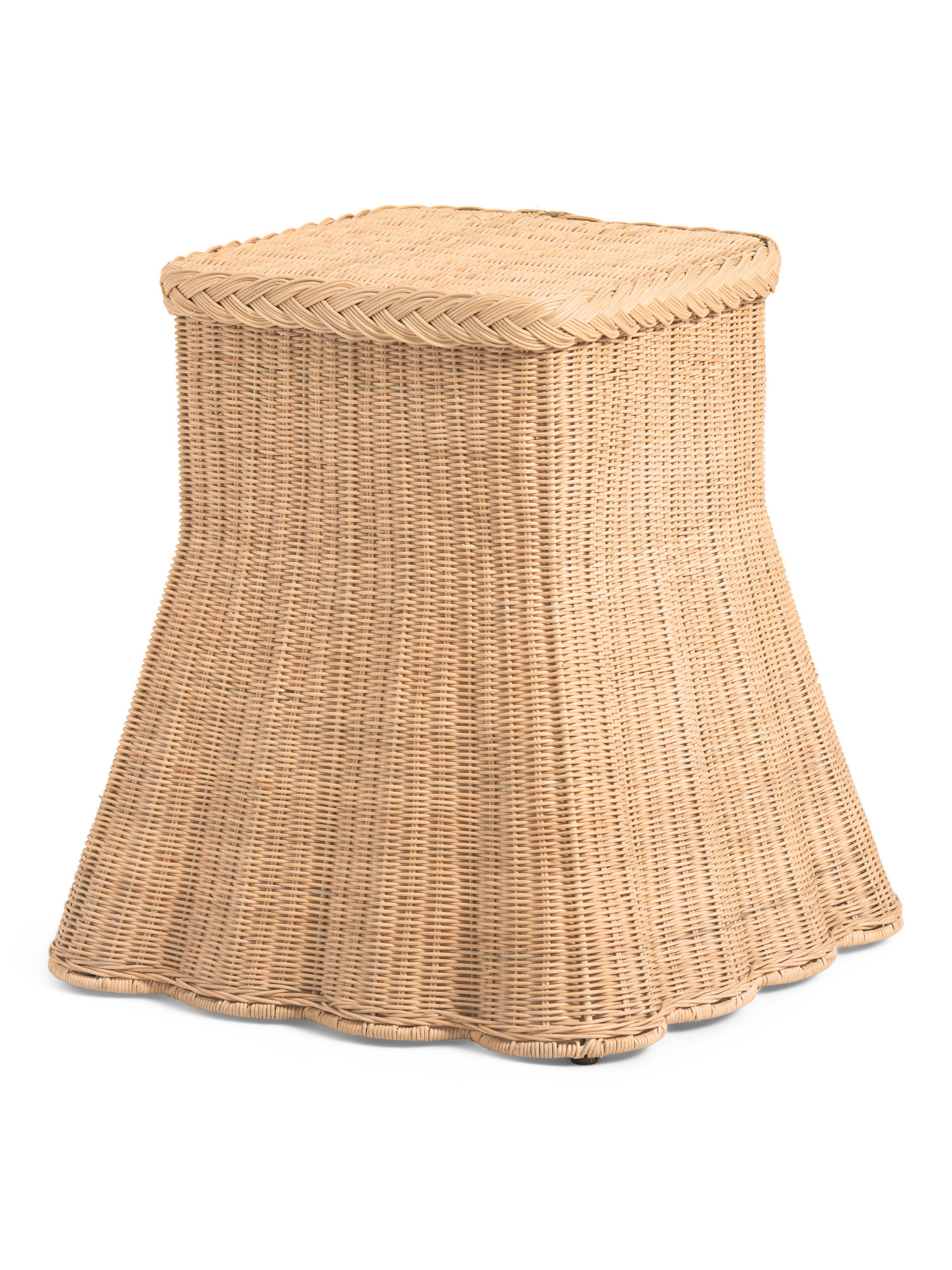 21x22 Cullman Square Rattan Scallop Accent Table | TJ Maxx