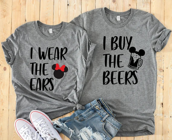 I Wear the Ears and I Buy the Beers Matching Disney Couples | Etsy | Etsy (US)