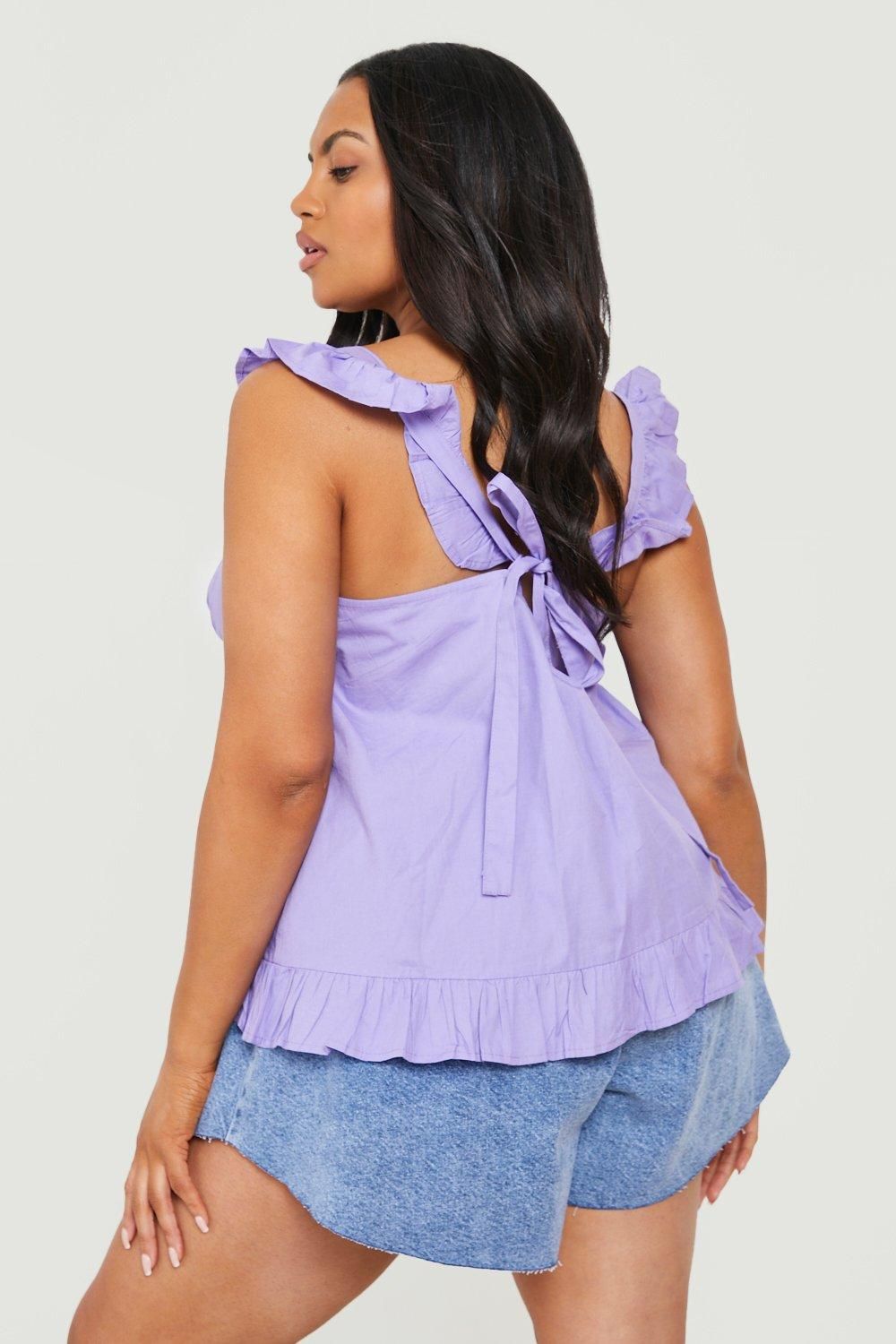 Purple Plus Frill Detail Cami Top | Boohoo.com (UK & IE)