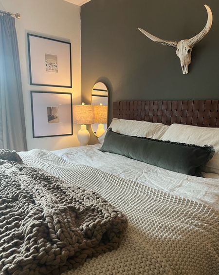 Moody bedroom vibes are everything. 🤎 

#bedroomdecor #homedecor #moody #masterbedroom #cozy #earthtones #neutraldecor #interiordecor 

#LTKhome #LTKfindsunder100