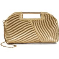 Dune London female Pleated Chain Strap Clutch Bag - Gold, Ecru,Gold | Marks & Spencer (UK)