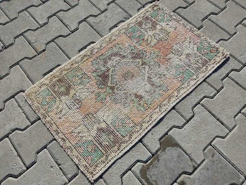 2x3 Vintage Muted Orange Turkish Doormat Rug Oushak Small | Etsy | Etsy (US)