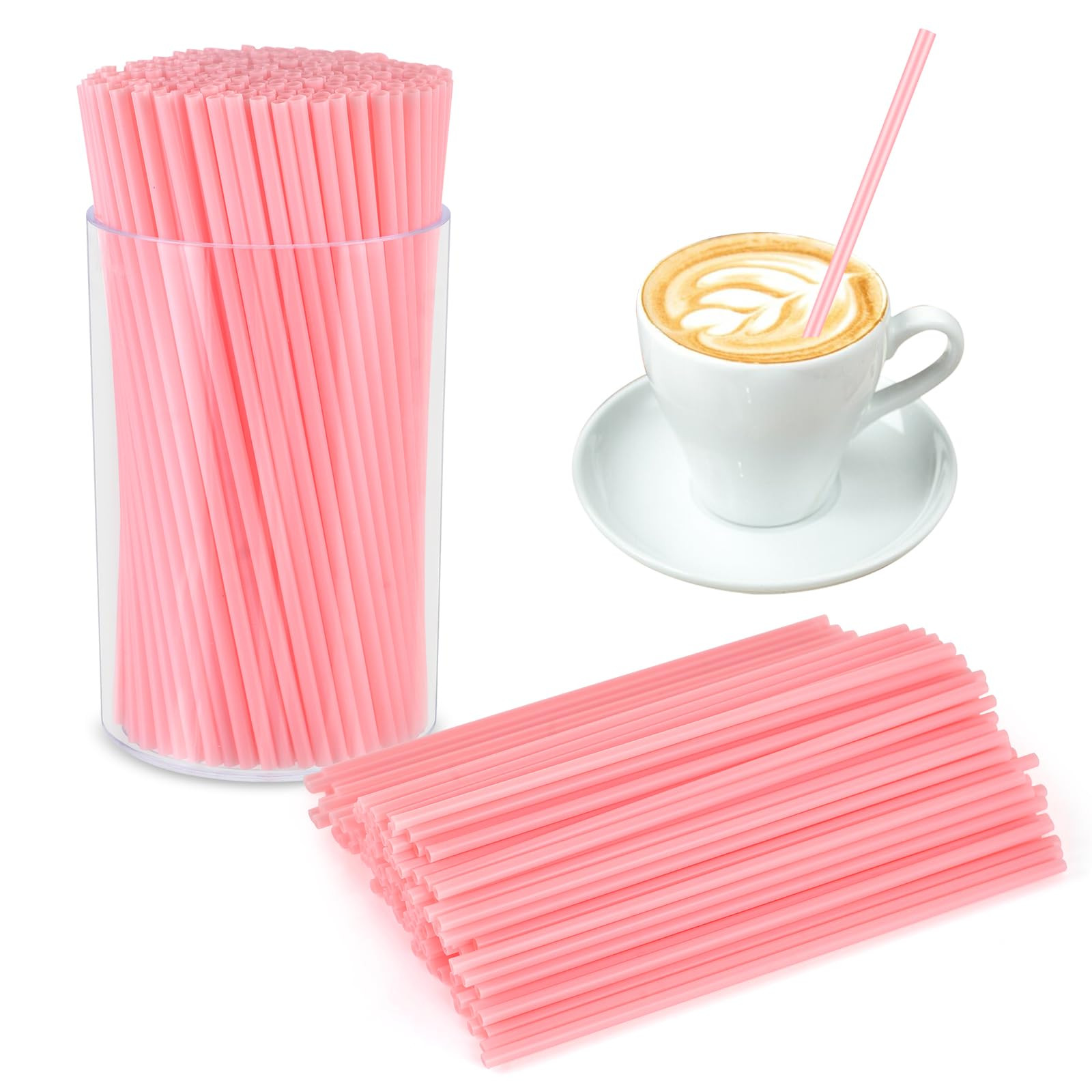 500 Pcs Pink Coffee Stir Sticks Set Coffee Stirrers Holder Acrylic Stir Stick Holder Bar Straws C... | Amazon (US)