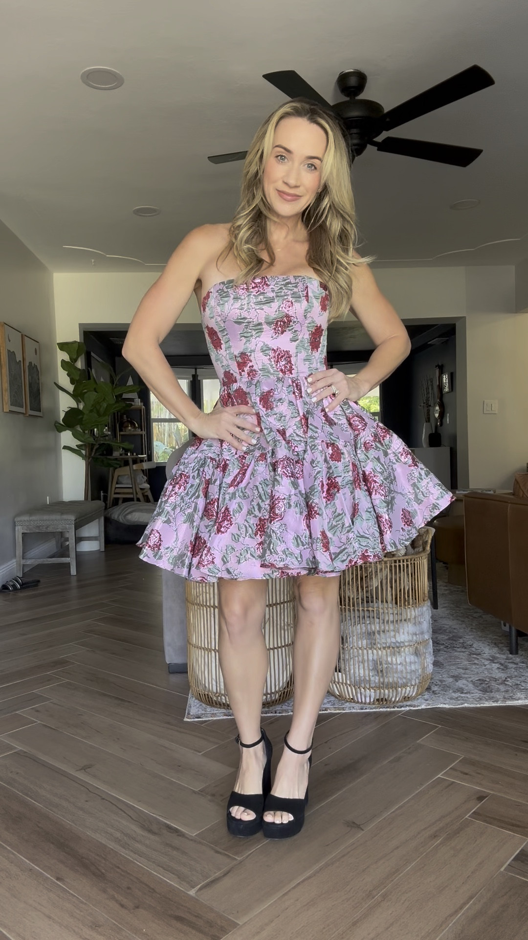 Part 1/5 - help me pick a dress for my 40th birthday dinner! Let’s start with a bang with this Strapless Brocade Mini Dress! The way this dress fits is amazing. Size up if in between sizes or have a larder bust area. 

Size: 4 

Are we loving option one? 

Part 1/5 - Help me pick a dress for my 40th birthday in July! 

Going out with a bang for option one with this Strapless Brocade Mini Dress. This dress is perfect as any event dress but I love it for a wedding guest option! 

@macduggal #MacDuggalMoment #MacDuggalParter #ad 

#LTKBeauty #LTKWedding #LTKVideo