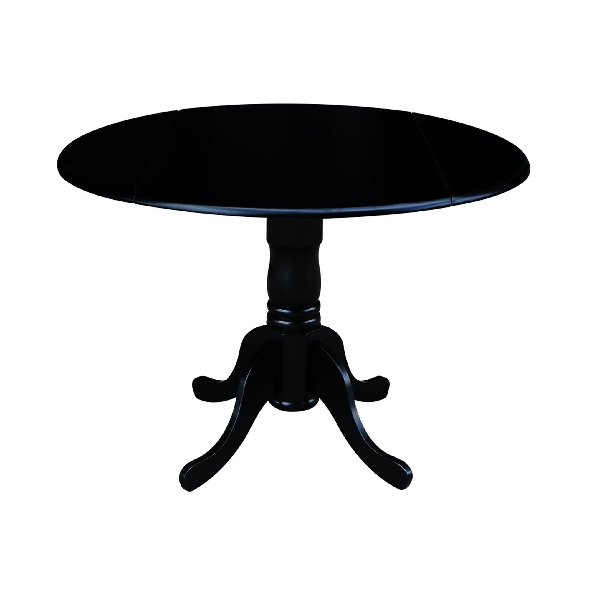 International Concepts 42" Round Dual Drop Leaf Pedestal Table, Black | Walmart (US)
