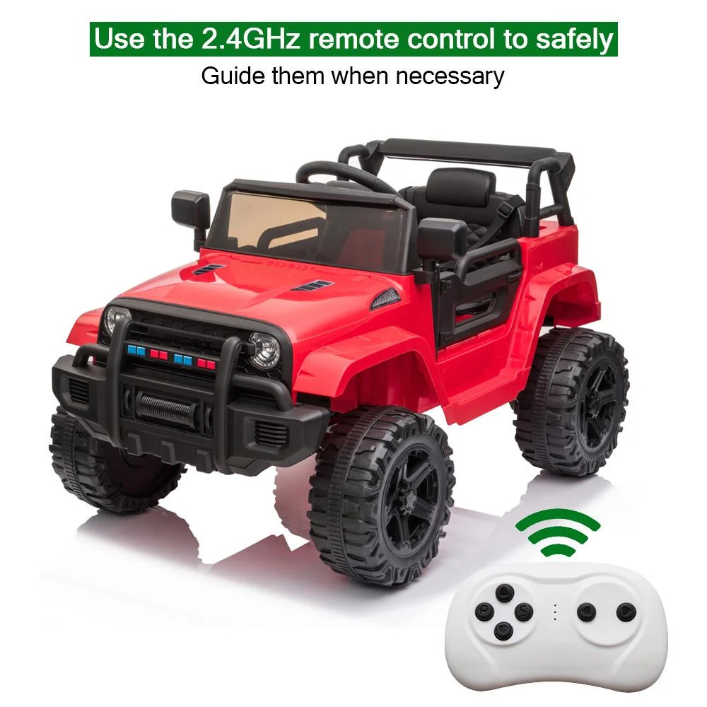 GoDecor 12V Battery Powered Truck Kids Ride On Car w/RC, LED Light, Horn, MP3, Red - Walmart.com | Walmart (US)